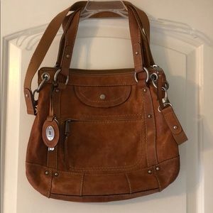 Tan Fossil Cross Body/Shoulder Handbag